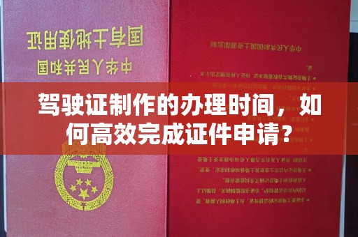 北塔驾驶证制作的办理时间，如何高效完成证件申请？