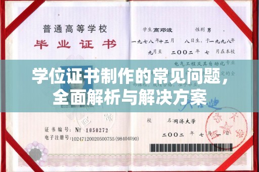 北塔学位证书制作的常见问题，全面解析与解决方案