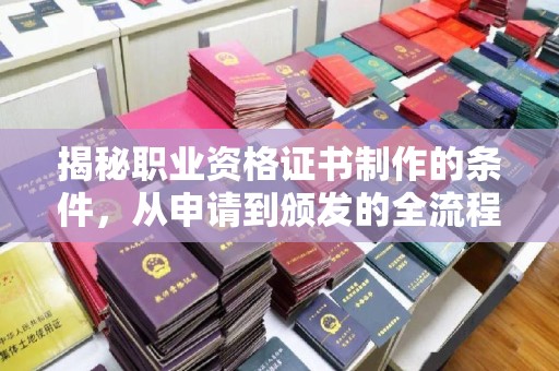 北塔揭秘职业资格证书制作的条件，从申请到颁发的全流程解析